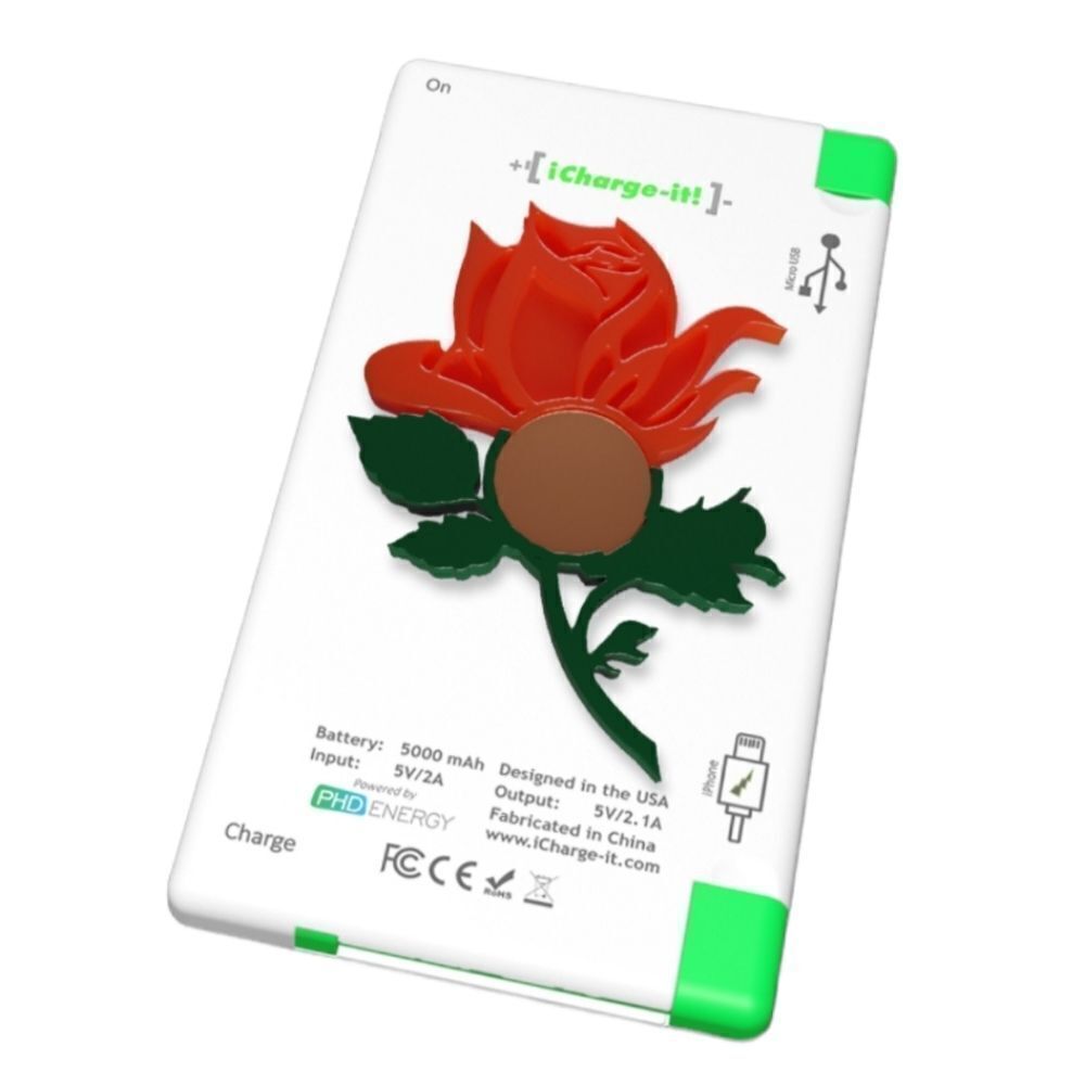 Power Bank With Rose Charm iPhone Android Cell Phone Tablet